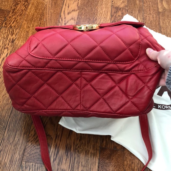 NWOT Michael Kors red quilted leather bag MK - Picture 5 of 8